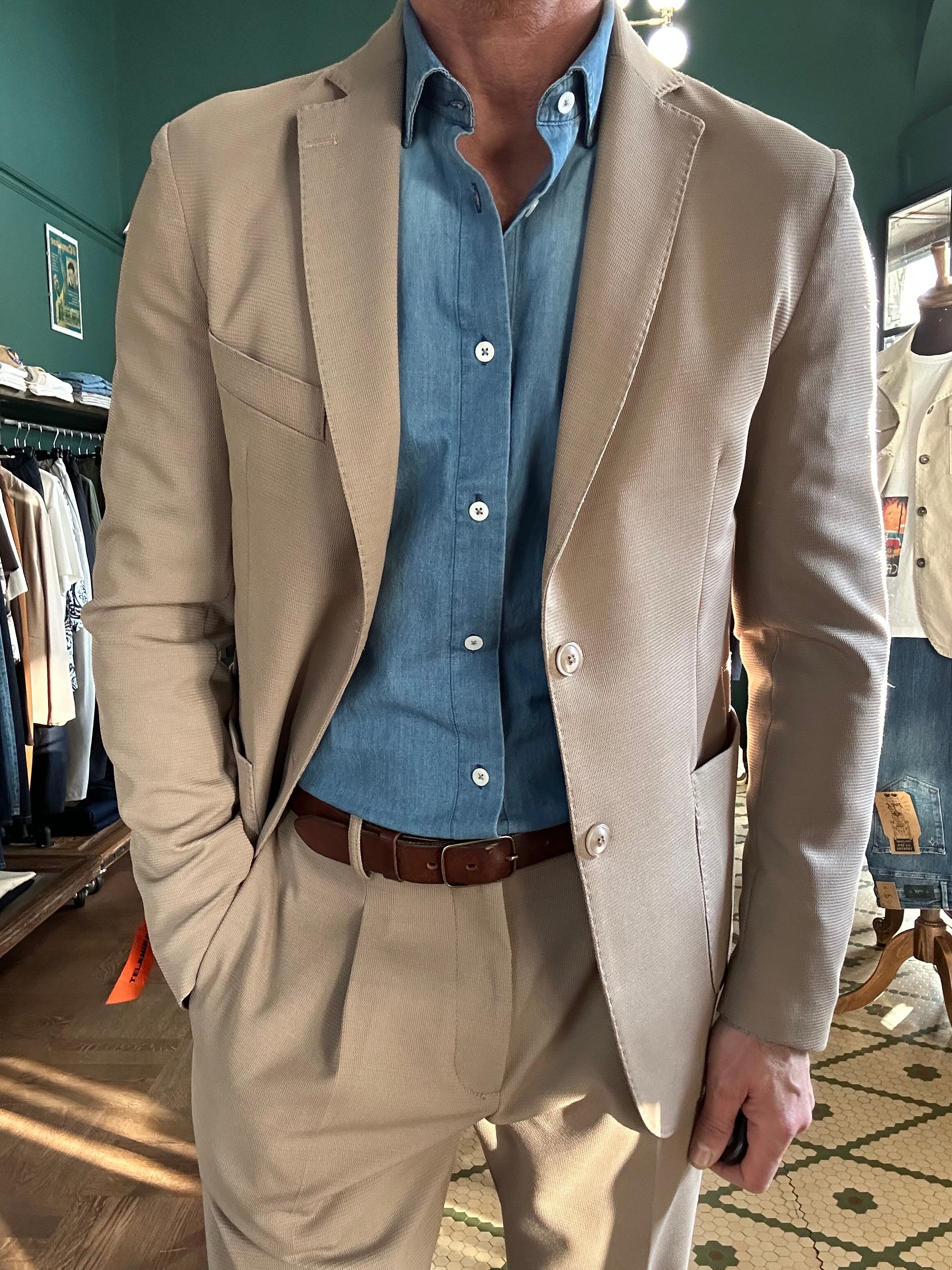 Camicia Adam chambray chiaro