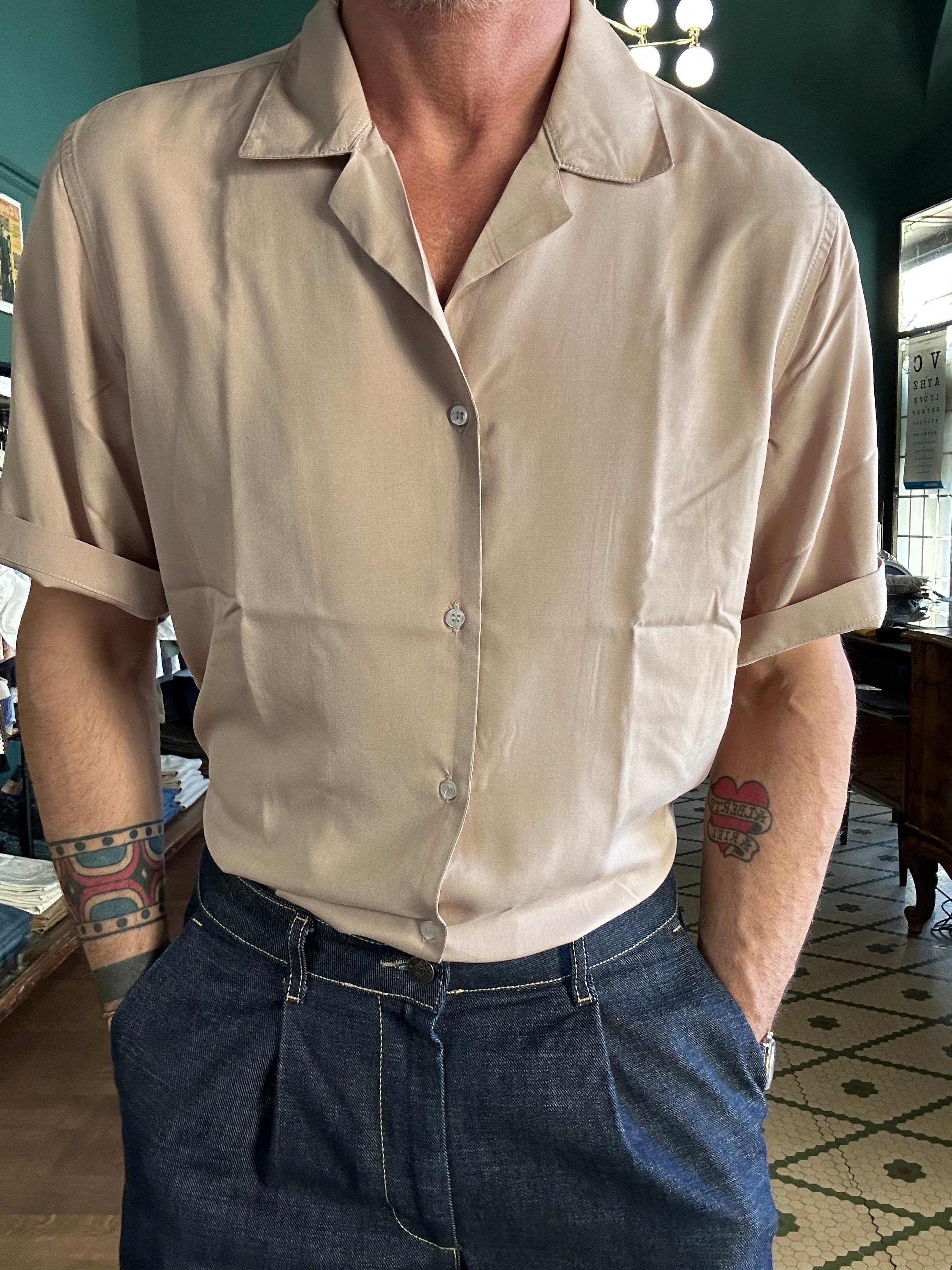 Camicia mezza manica in viscosa
