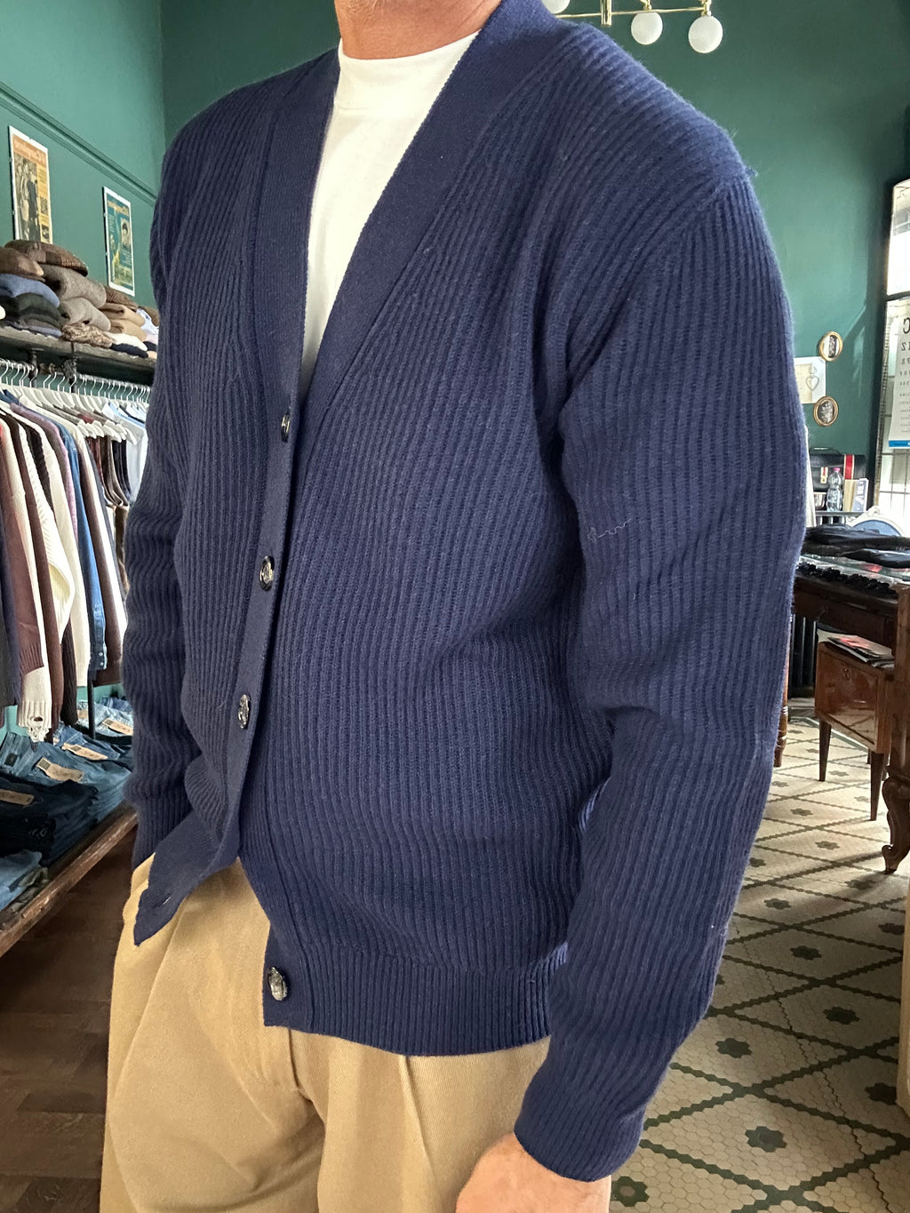 Cardigan costa inglese 80% lana