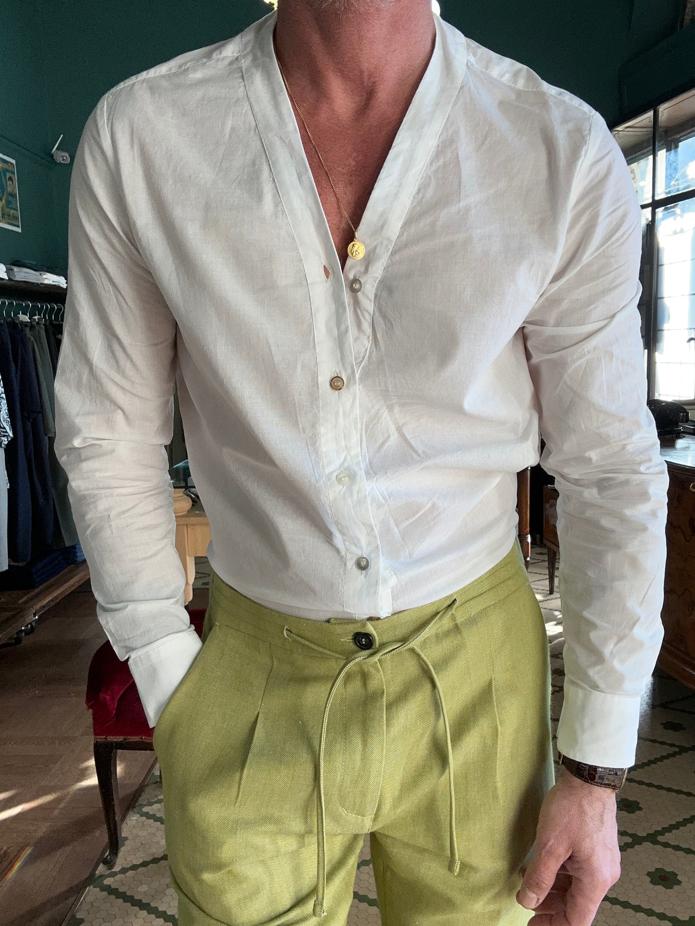 Camicia koon sciallata in mussola di cotone