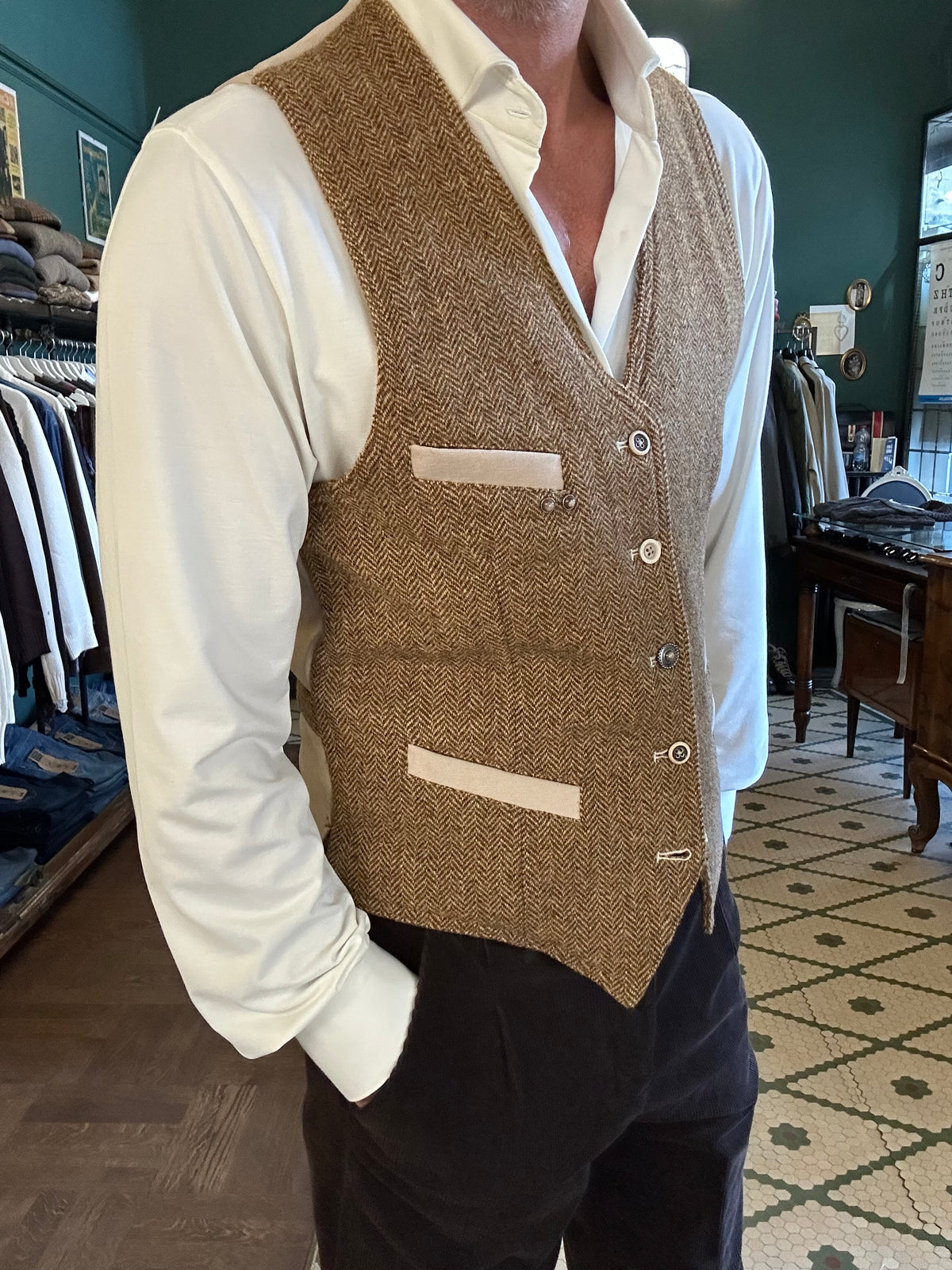Gilet Garry’s Earth 100%lana herrynbone