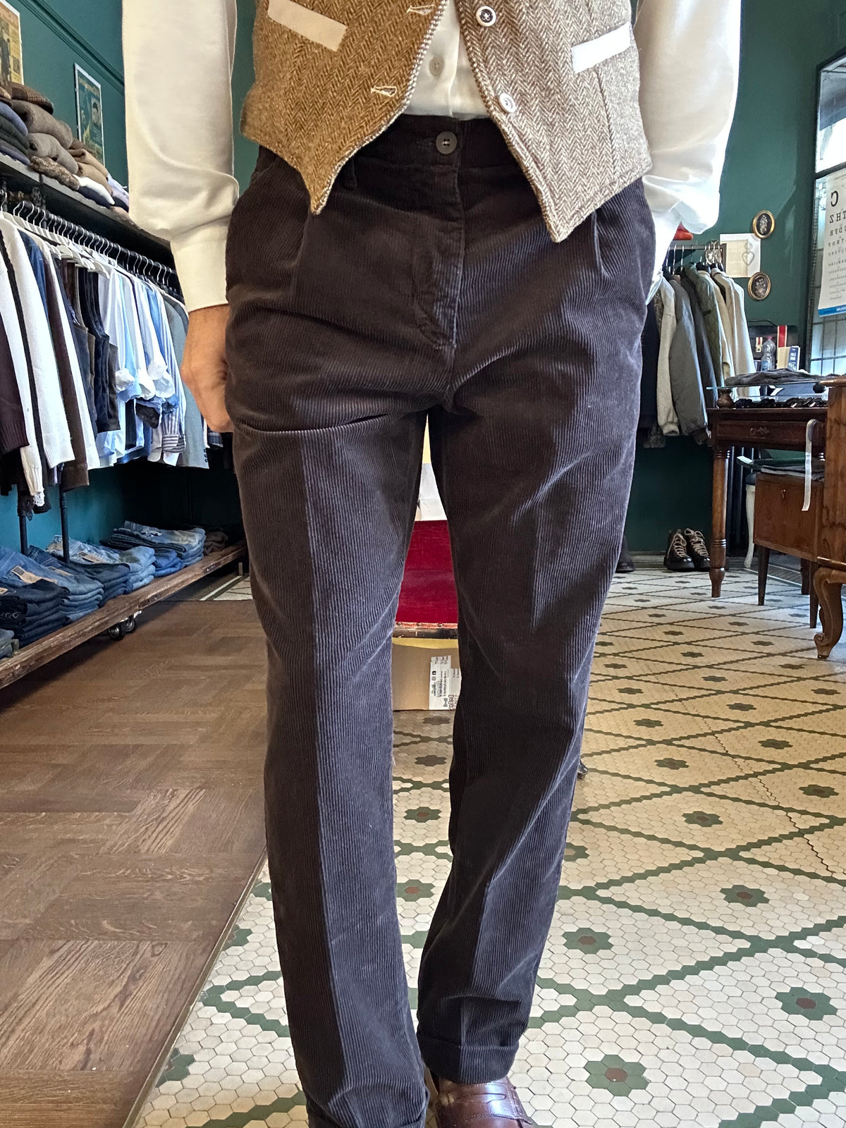 Pantalone Rio velluto coste con pence