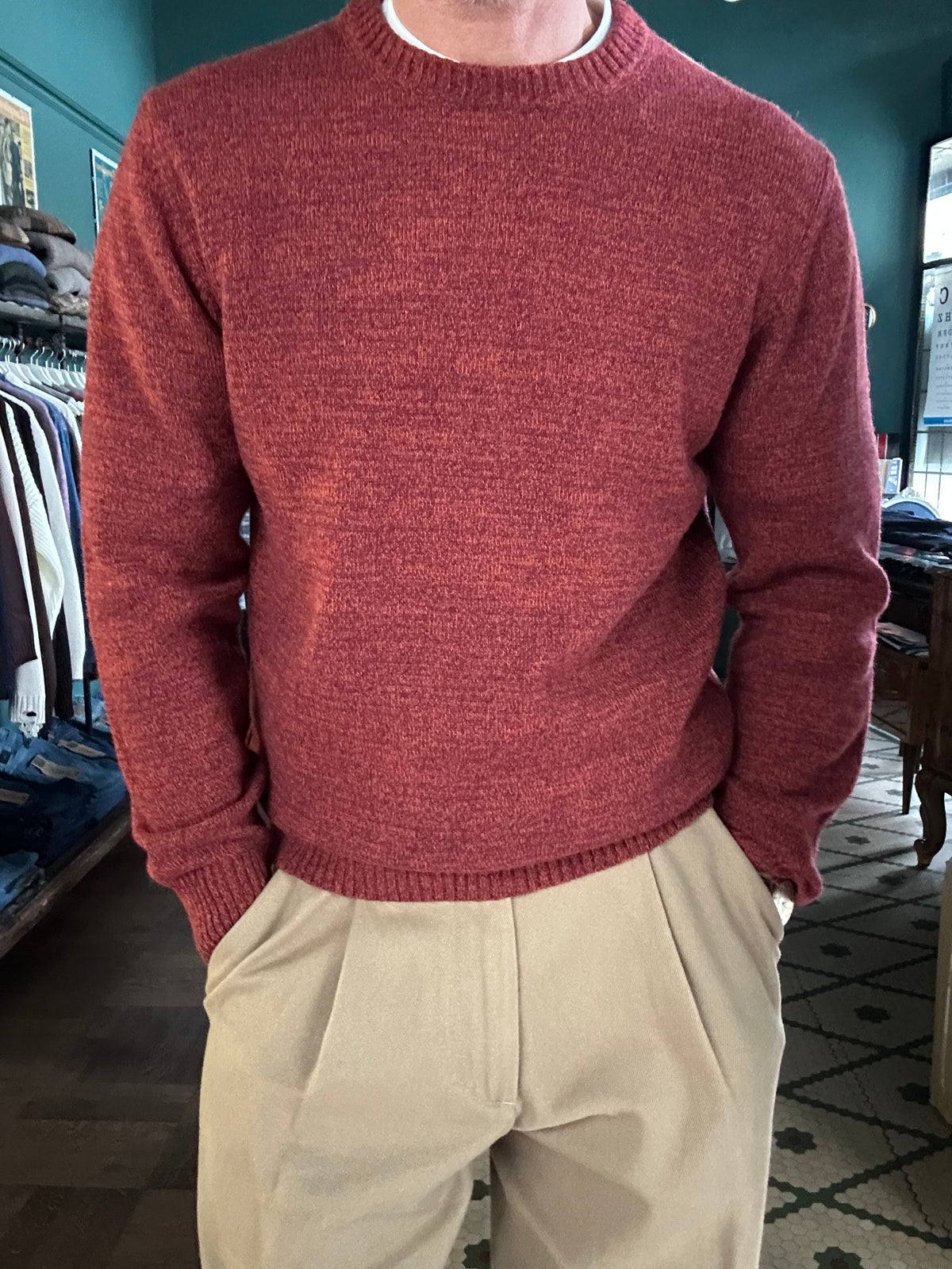 Maglione girocollo lana e cashemire