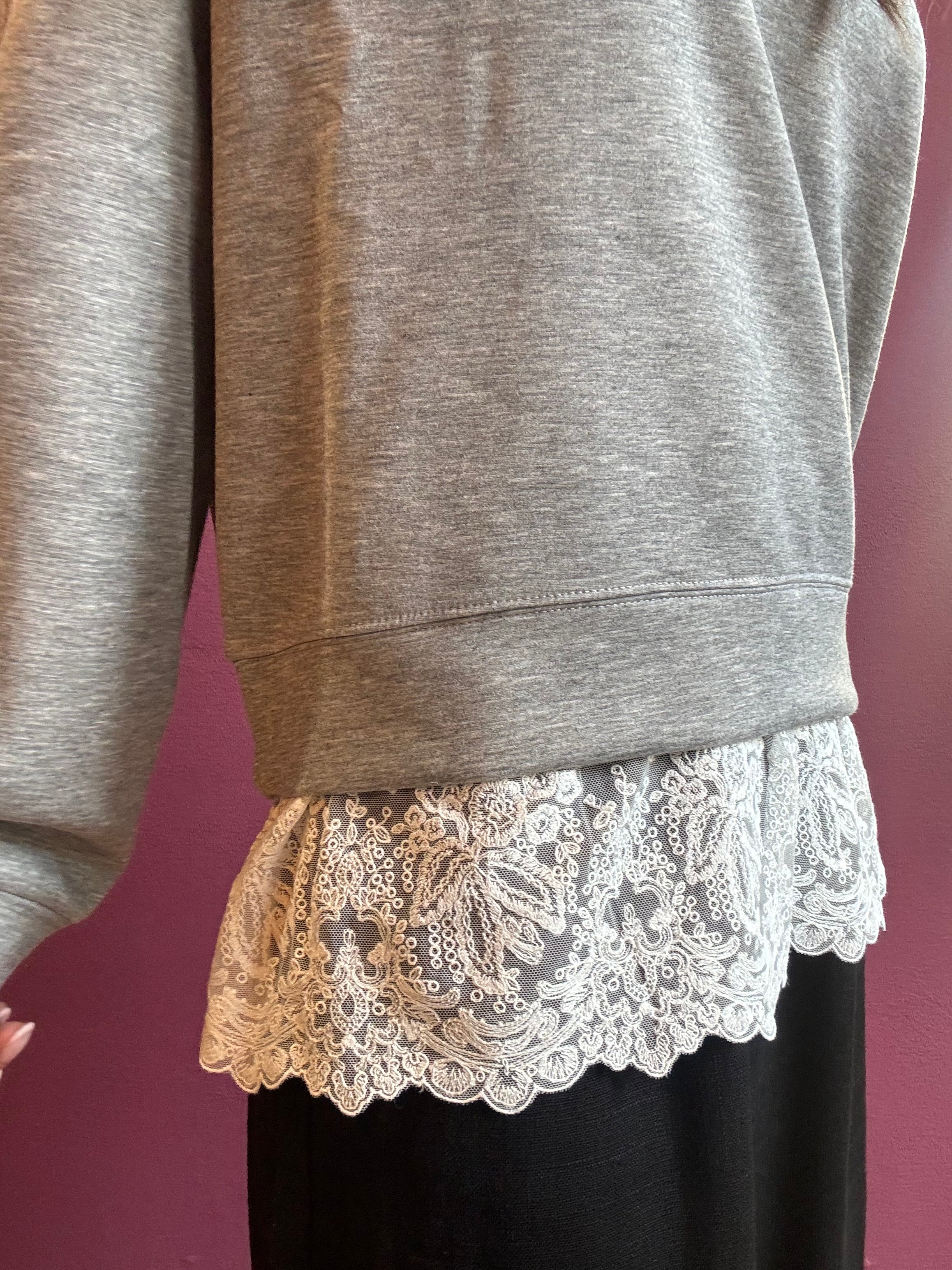 Sweatshirt mit Spitzendetail