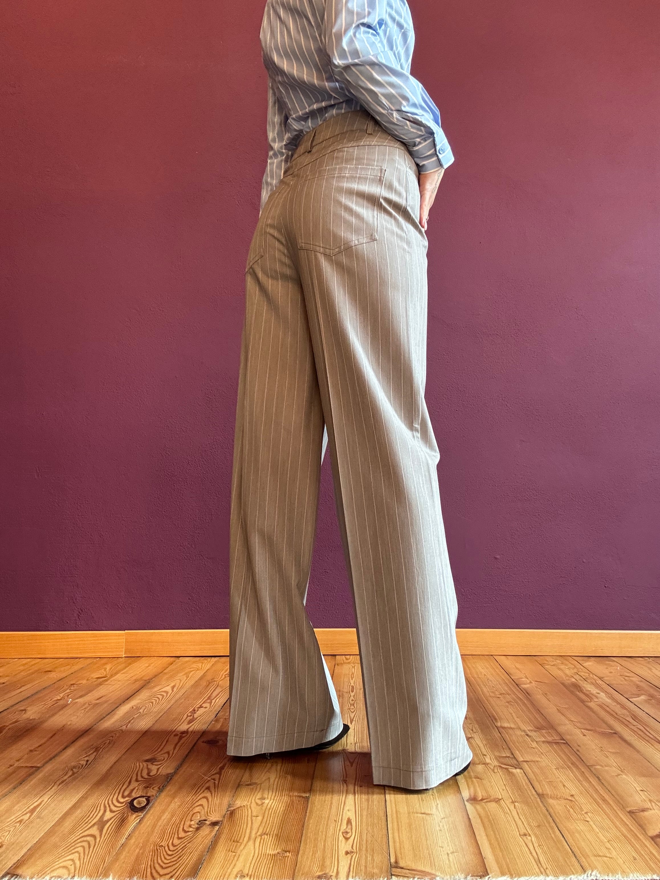 Pantalone gessato grigio