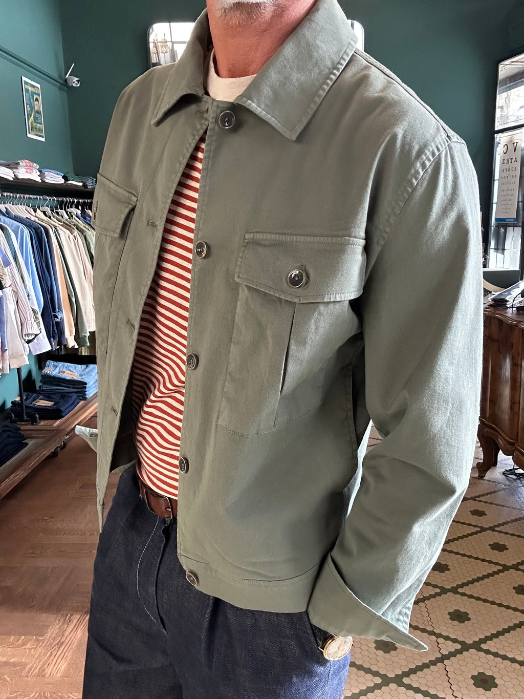 Camicia Casacca in cotone Made in Italy Dandy-abbigliamento