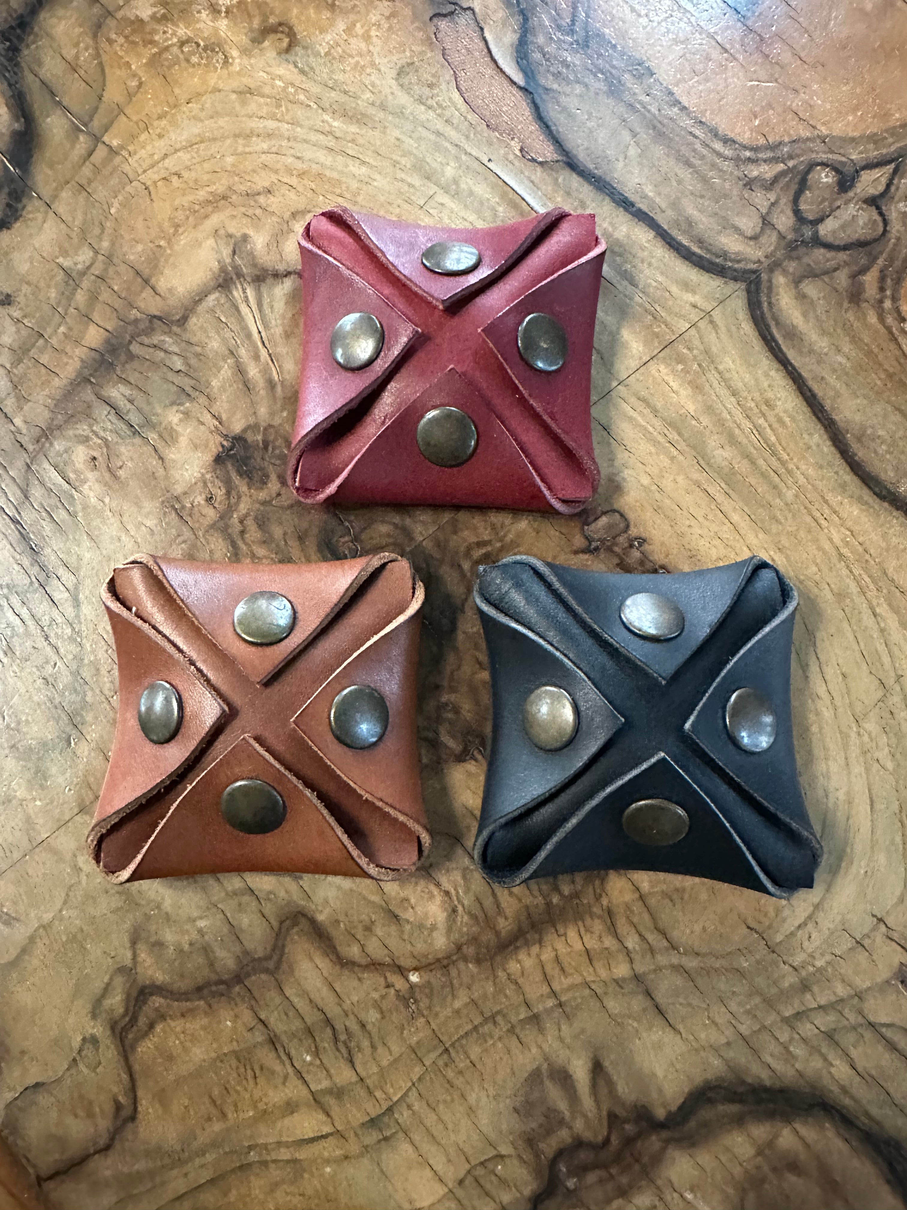 Portamonete in cuoio fiorentino artigianali