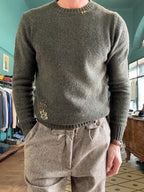 Maglione girocollo Koon bottonato misto lama