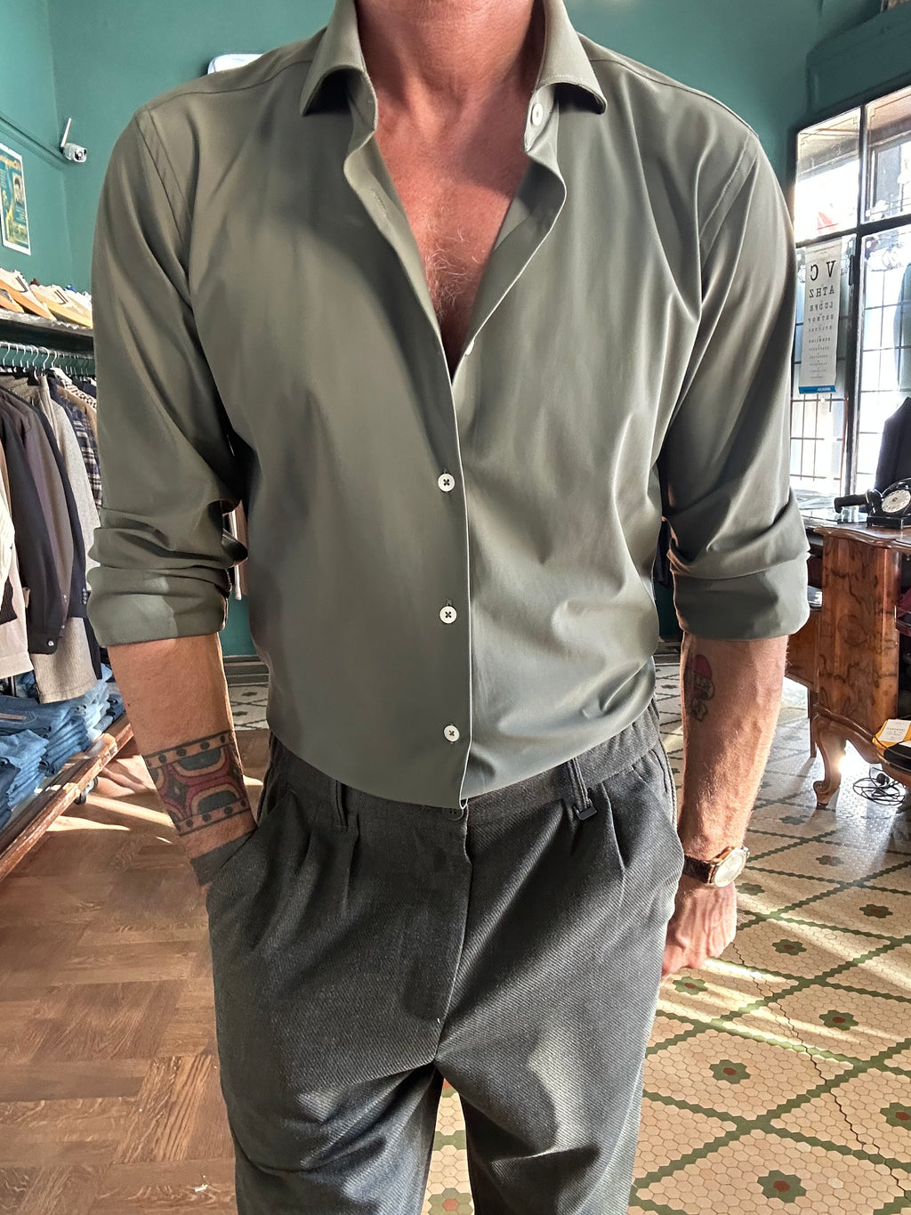 Camicia Adam in jersey no stiro