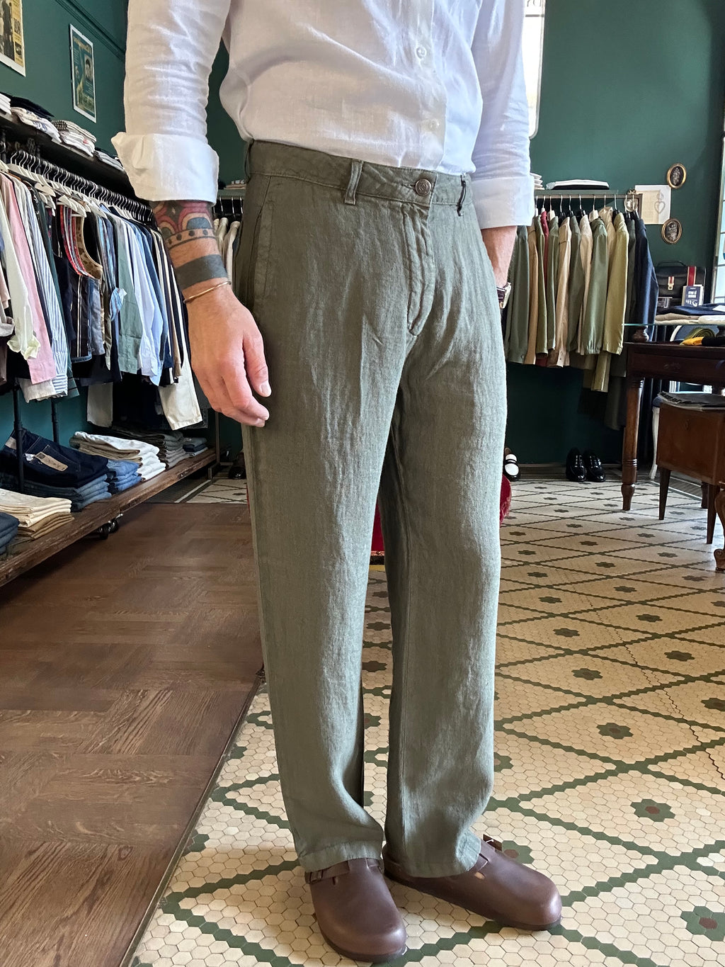 Pantalone 100% lino loose fit Made in Italy