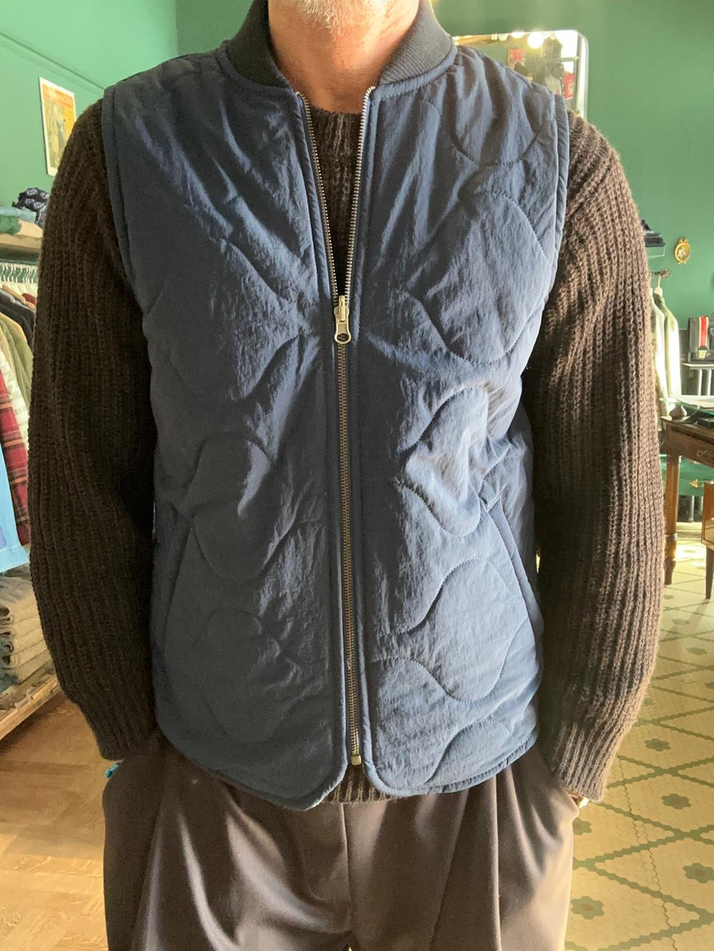 Gilet chesapeake’s double-face militare e in lana spigata