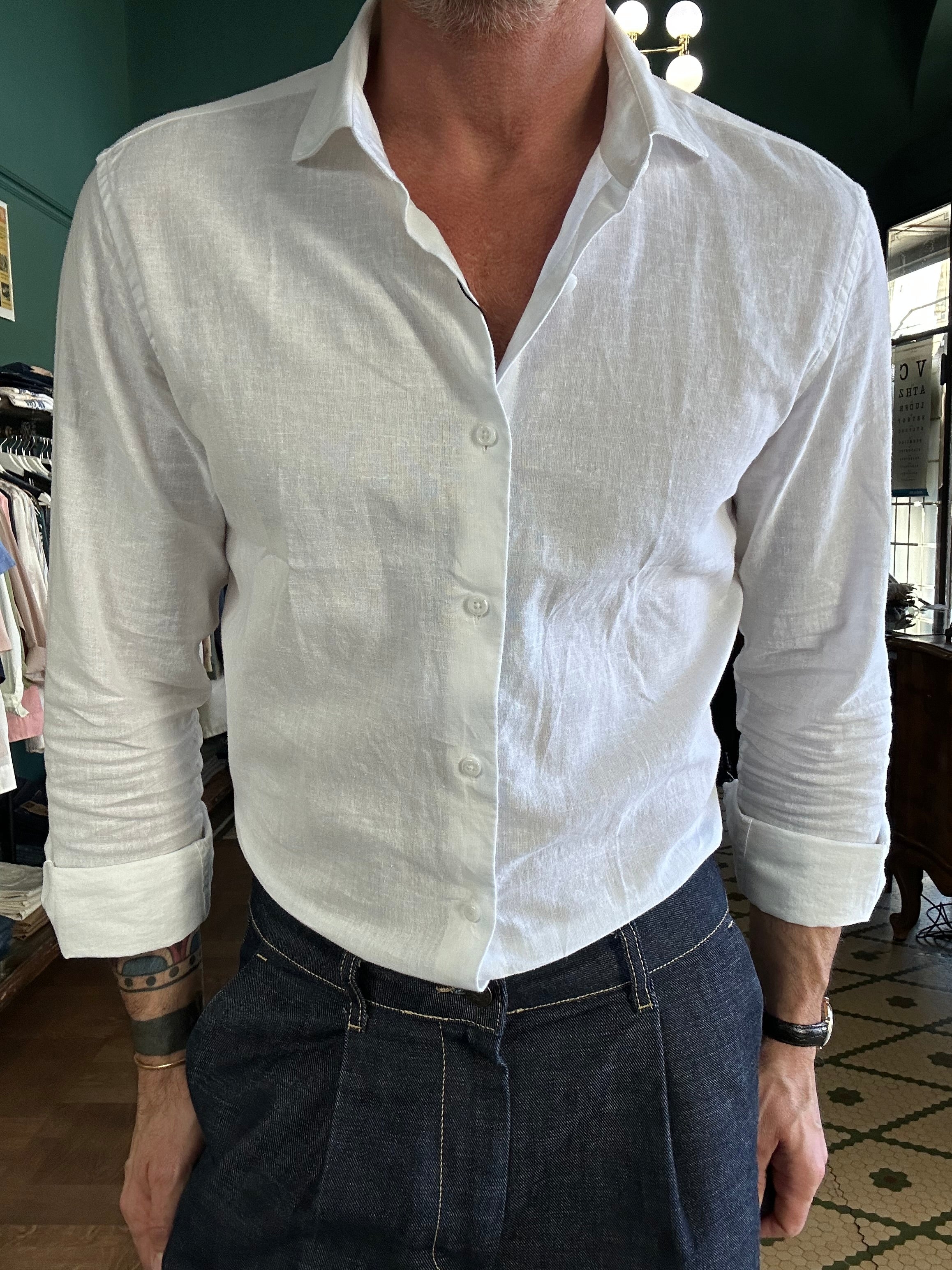 Camicia 100% lino collo Capri