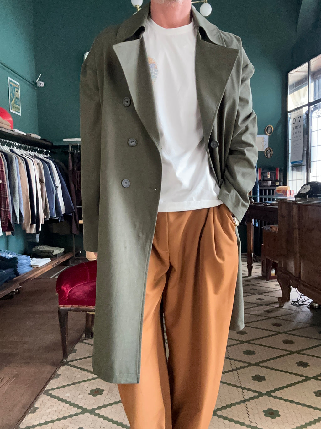 overcoat lined in cotton