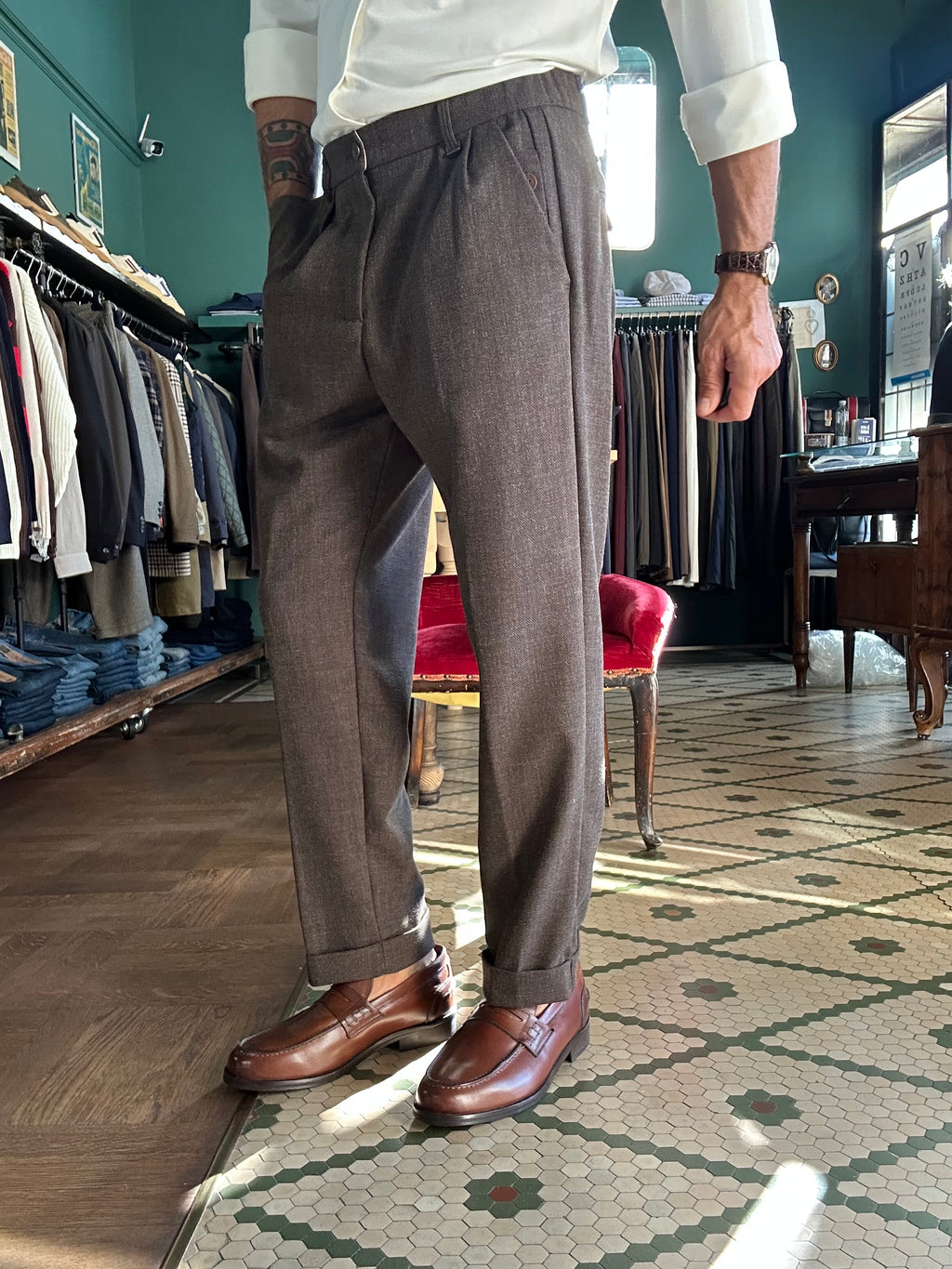 Pantalone Bristol con elastico laterale