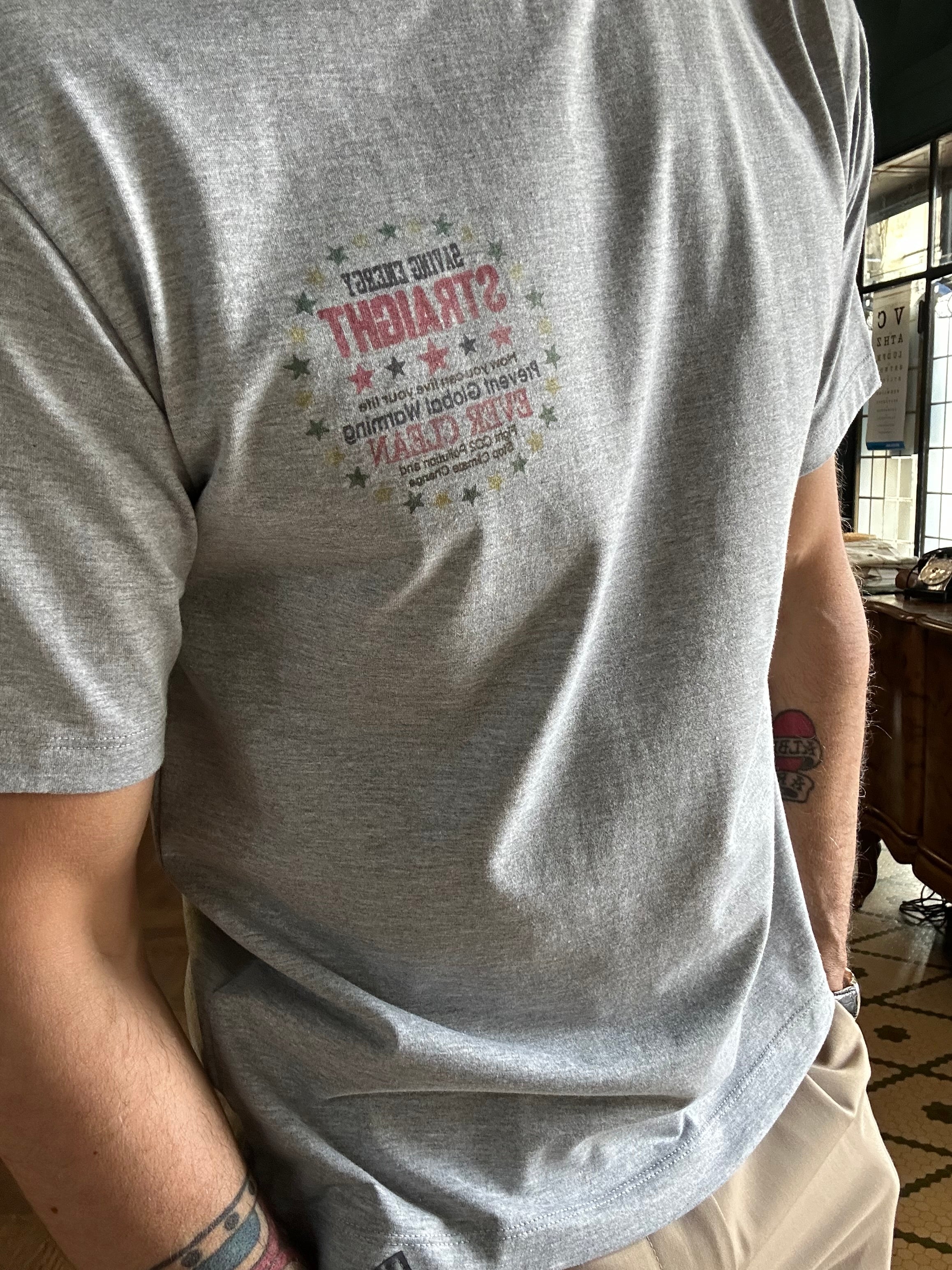 T-shirt koon grigia “respect nature”