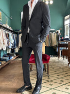 Blue non-iron technical fabric suit