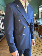 Giacca doppiopetto effetto denim made in Italy