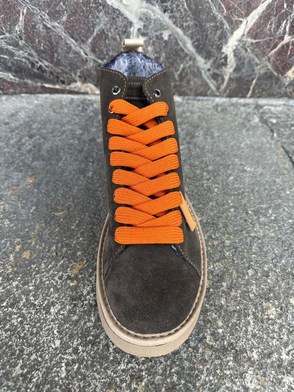 Panachic alte in suede marrone e arancio