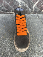 Panachic alte in suede marrone e arancio