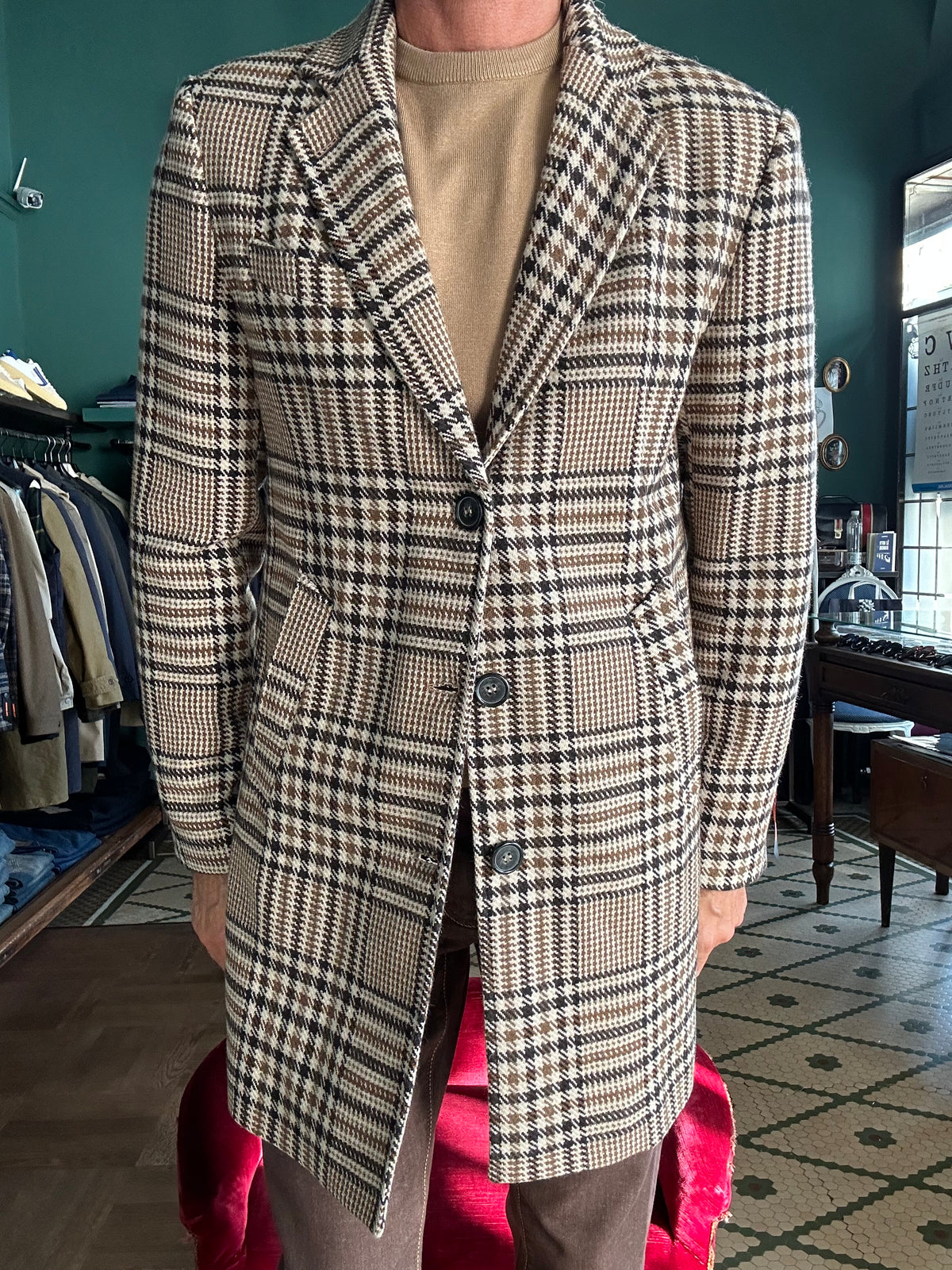 Cappotto quadro 3 bottoni