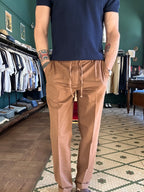 Pantalone lino cotone con coulisse