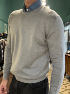 Maglioncino girocollo in cotone e cashmere