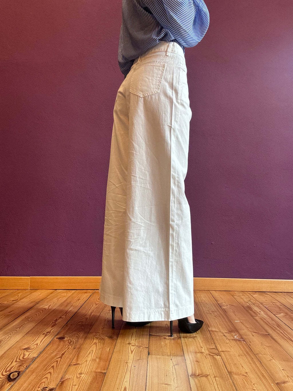 Palazzo trousers with pleats