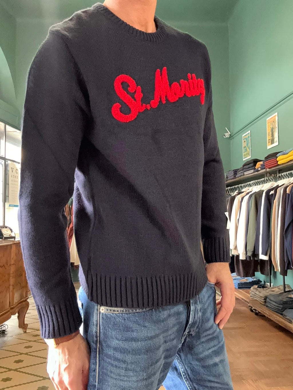 Maglione "St. Moritz" Girocollo Blu