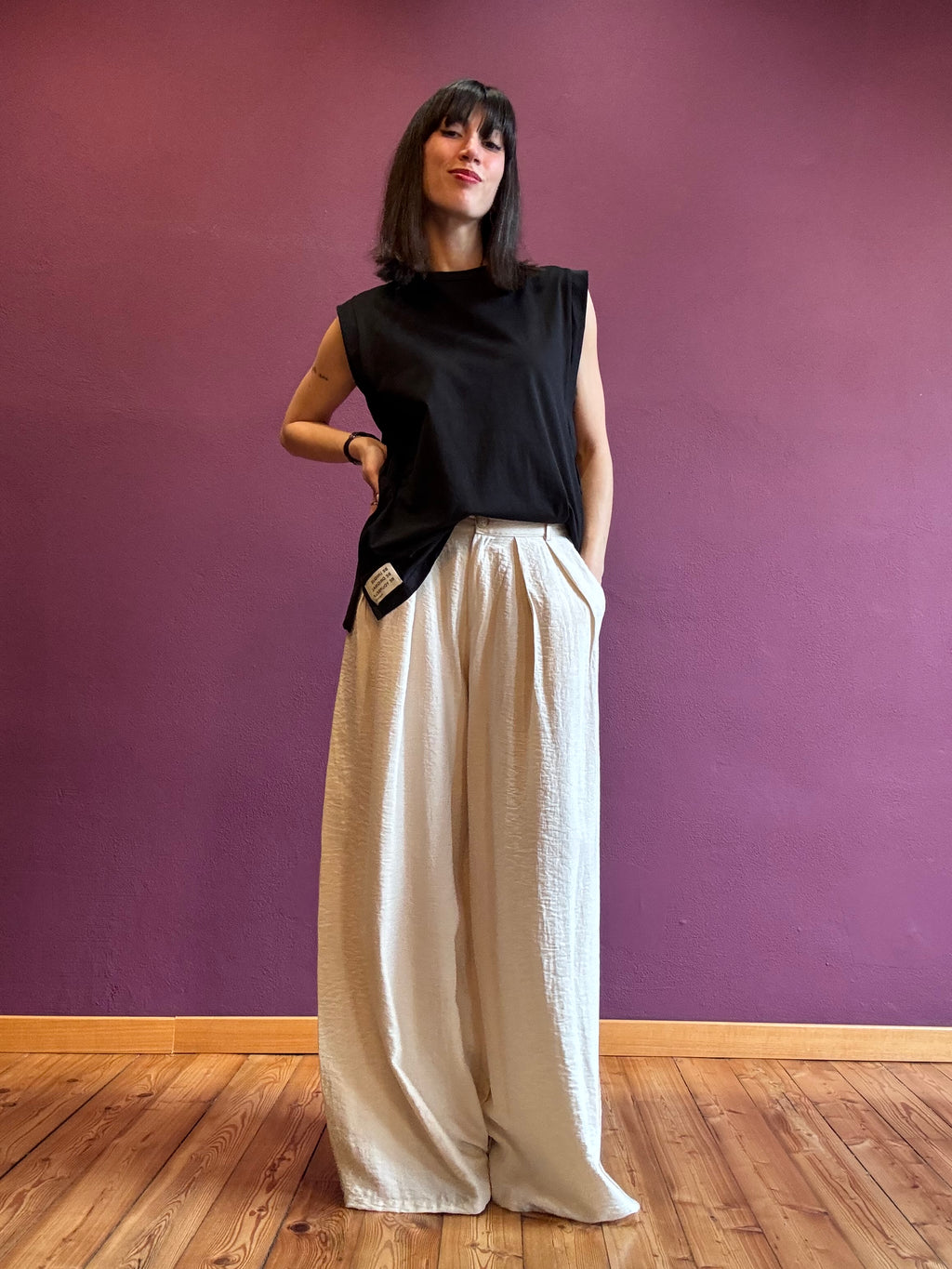 Mira linen blend trousers