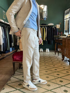 herringbone fabric suit