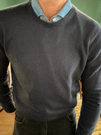 Maglioncino girocollo in cotone e cashmere