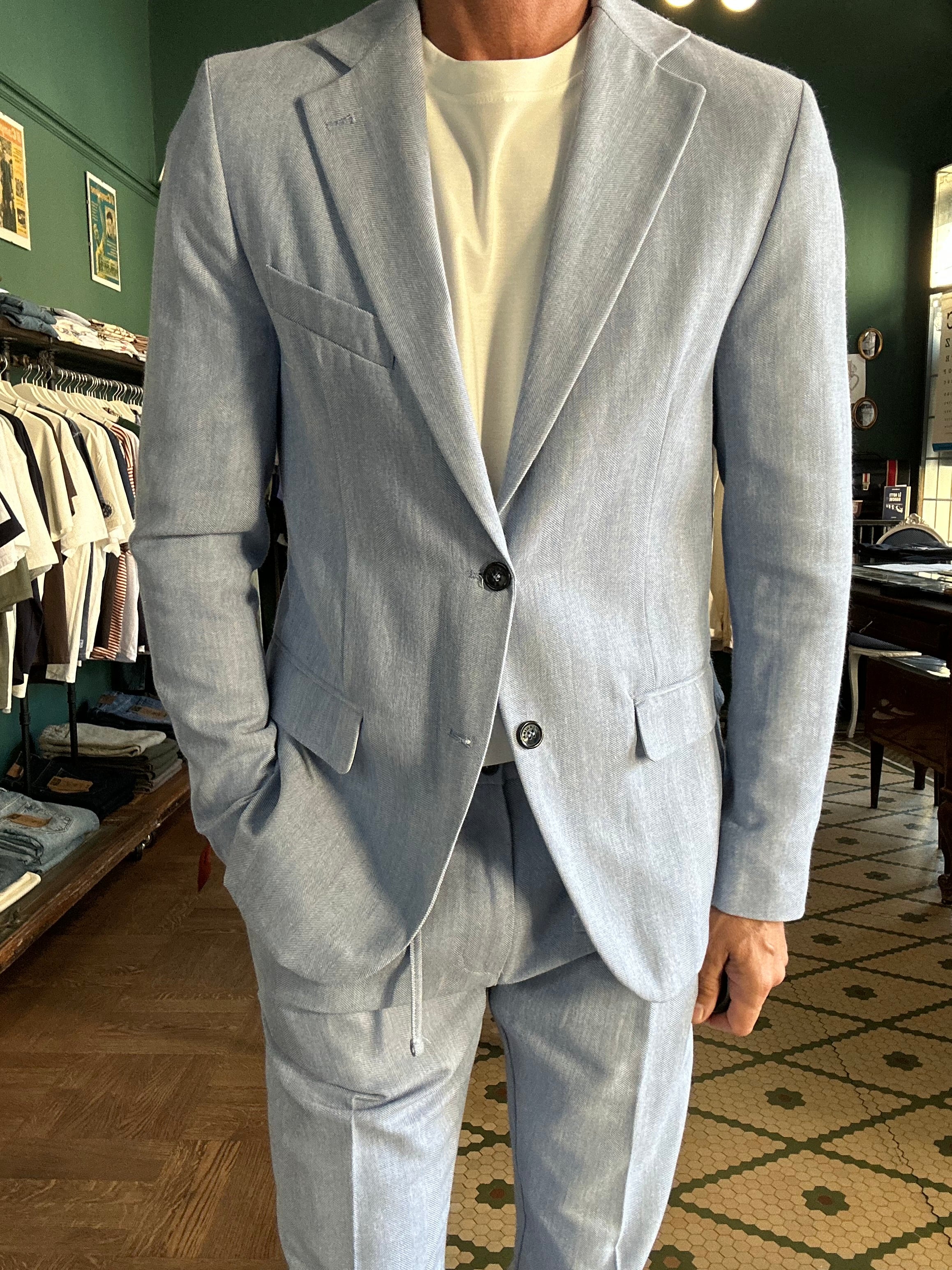 Single-breasted herringbone jacket