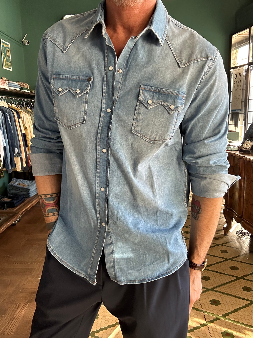 Denim Western shirt