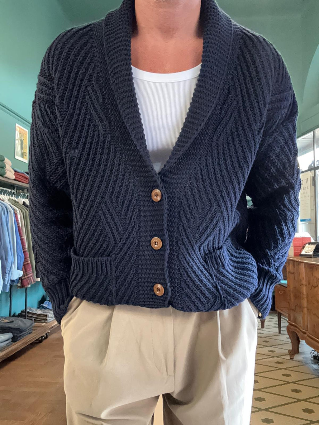 Cardigan Telacruda fisher oversize