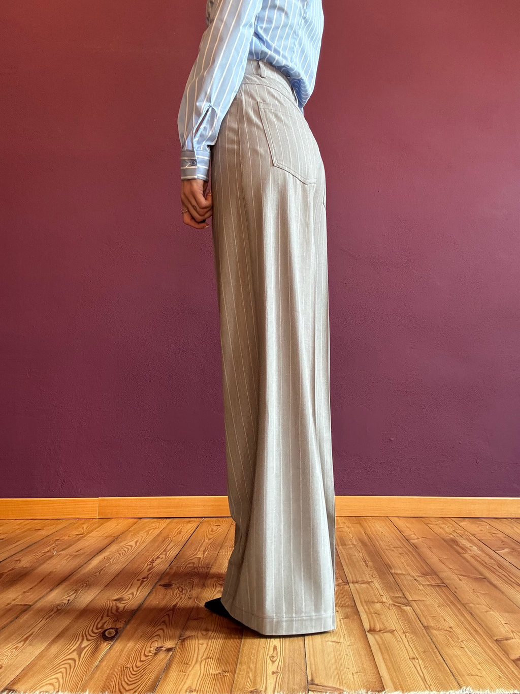 Pantalone gessato grigio