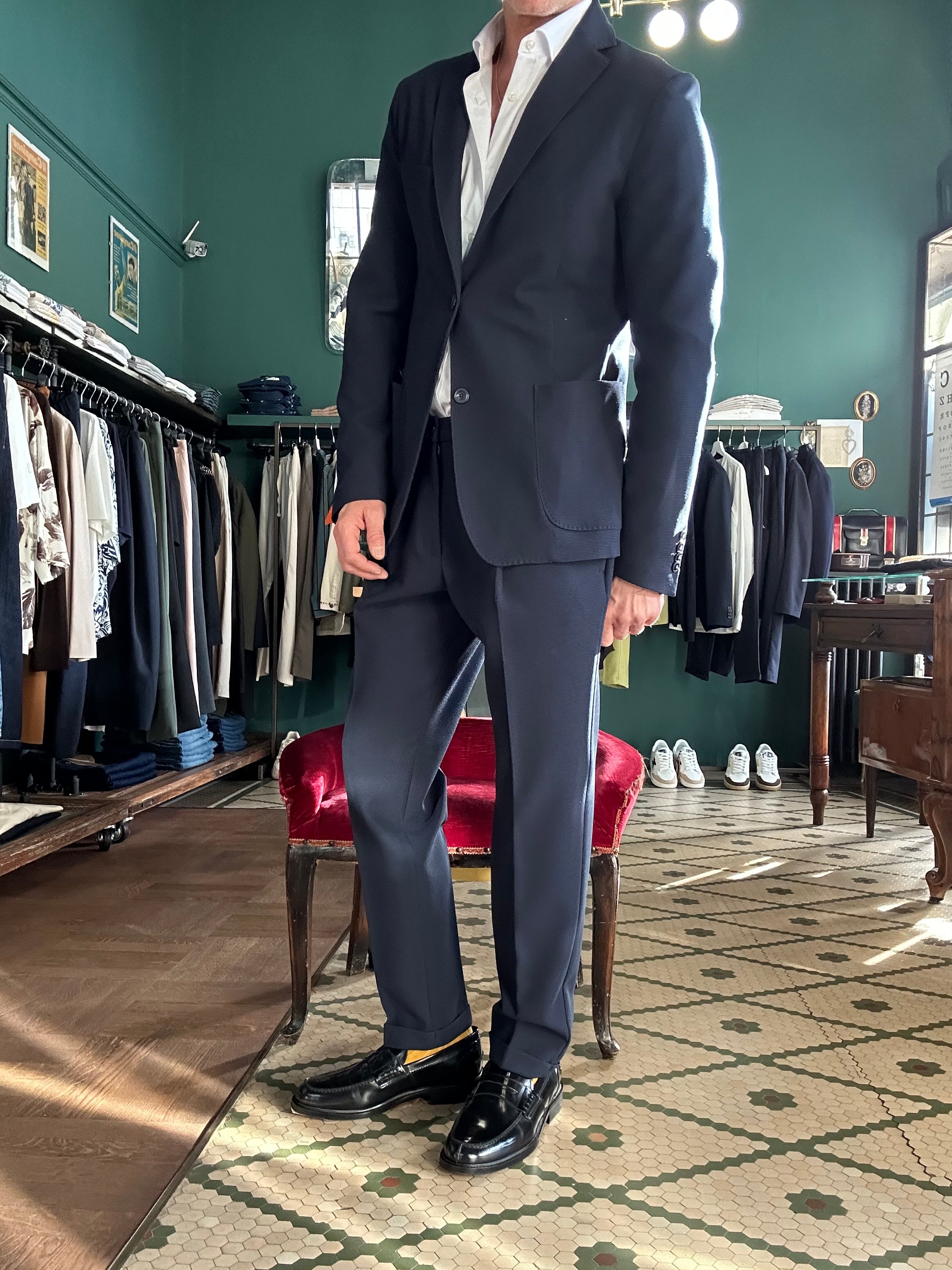 Pantalone tessuto operato