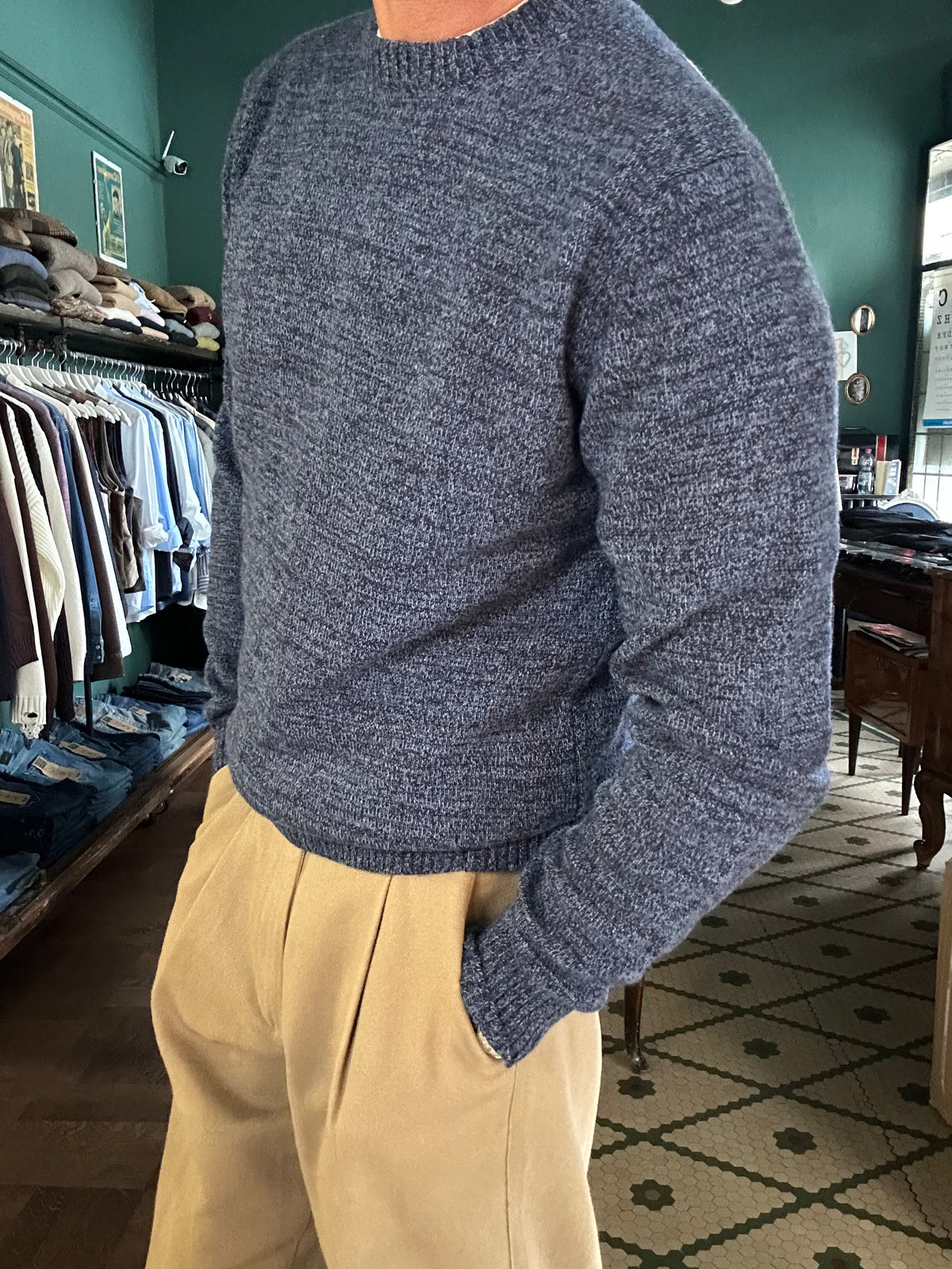 Maglione girocollo lana e cashemire