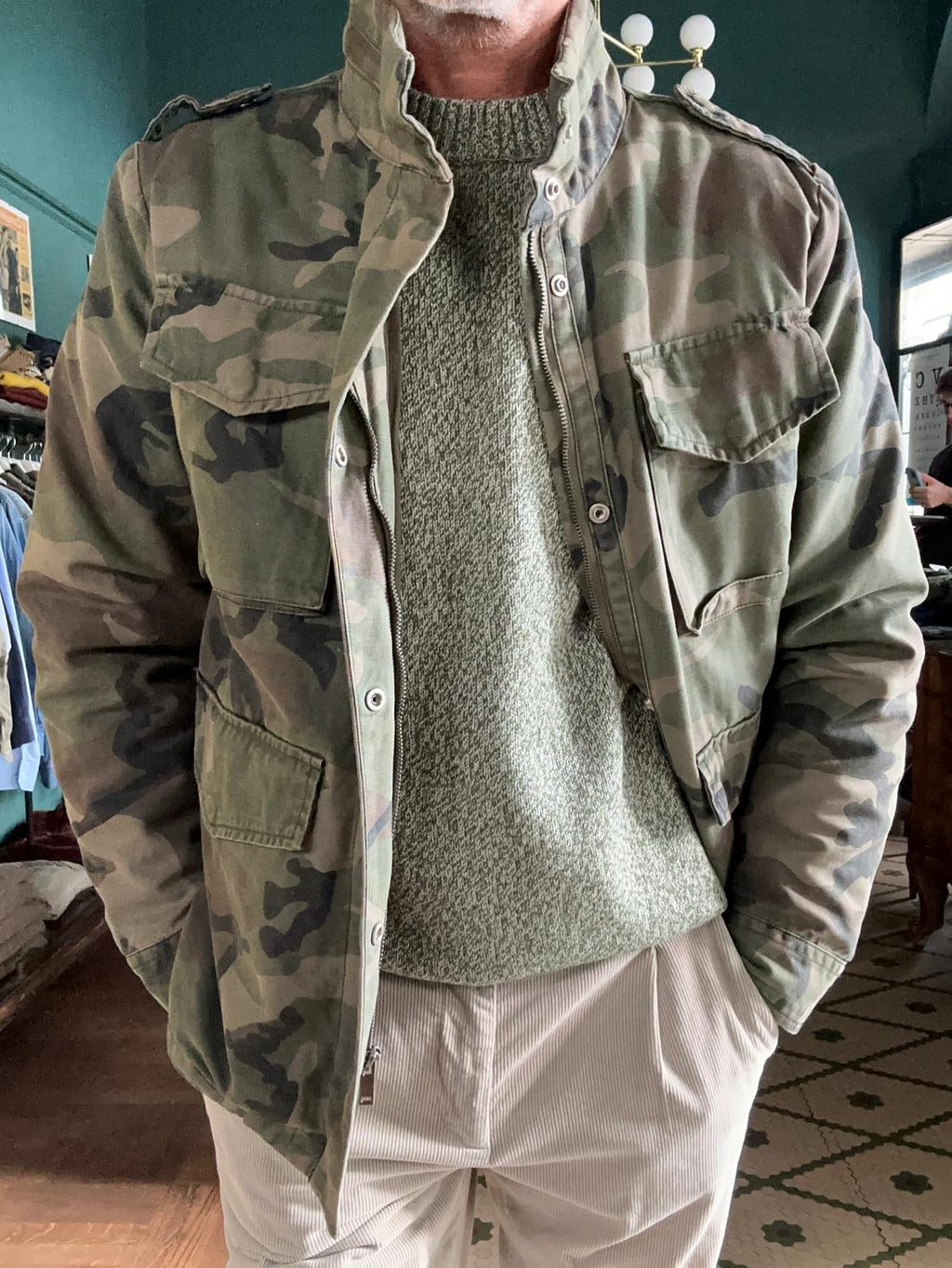 Field jacket camouflage con imbottitura rimovibile