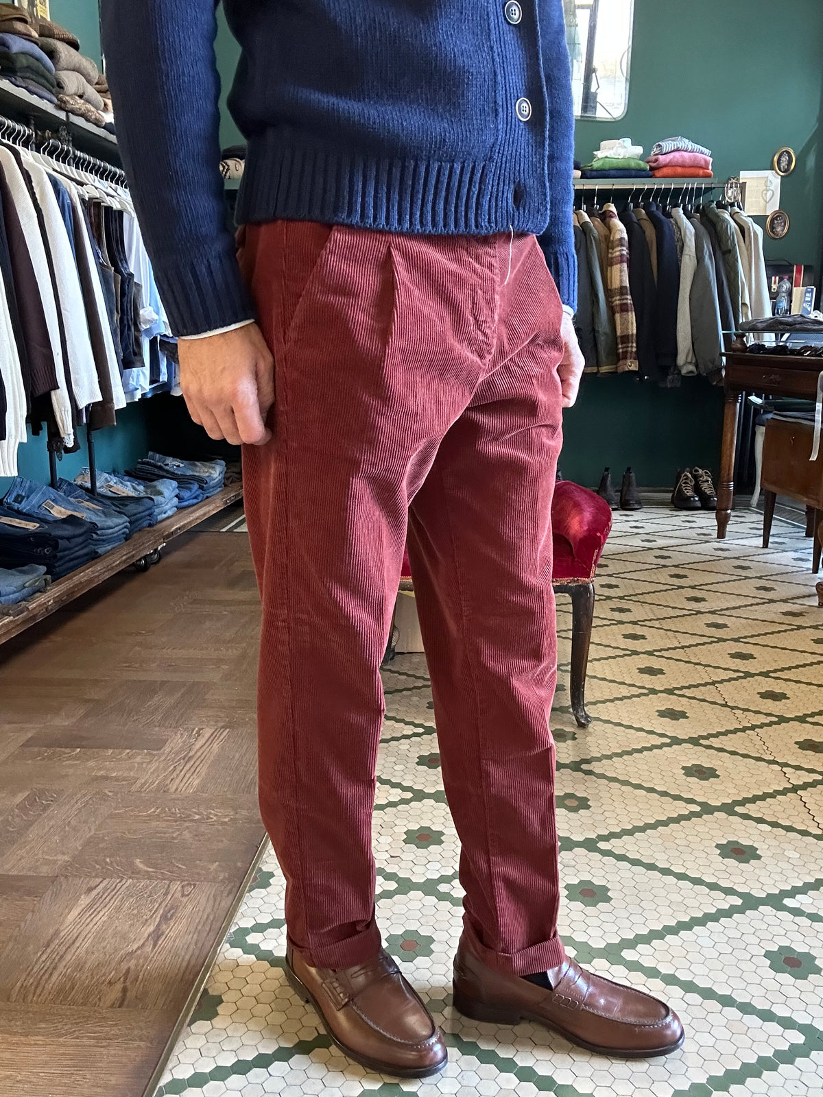 Pantalone Rio velluto coste con pence