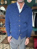 Cardigan garry’s Earth blu in lana Merinos