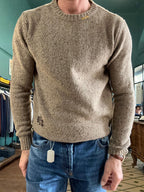 Maglione girocollo Koon bottonato misto lama