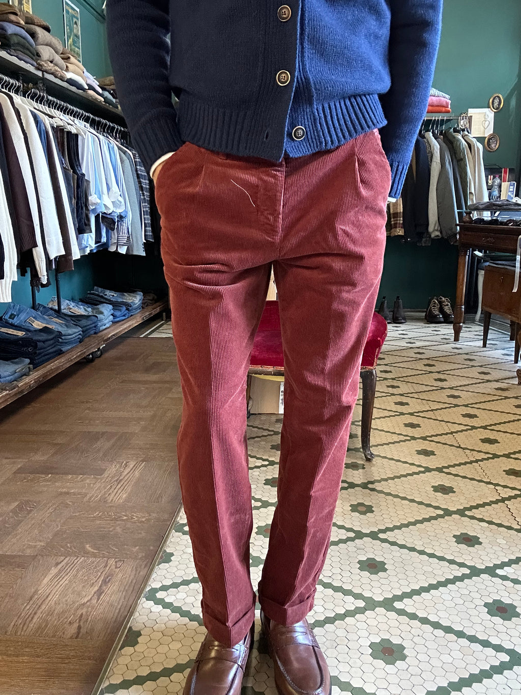 Pantalone Rio velluto coste con pence