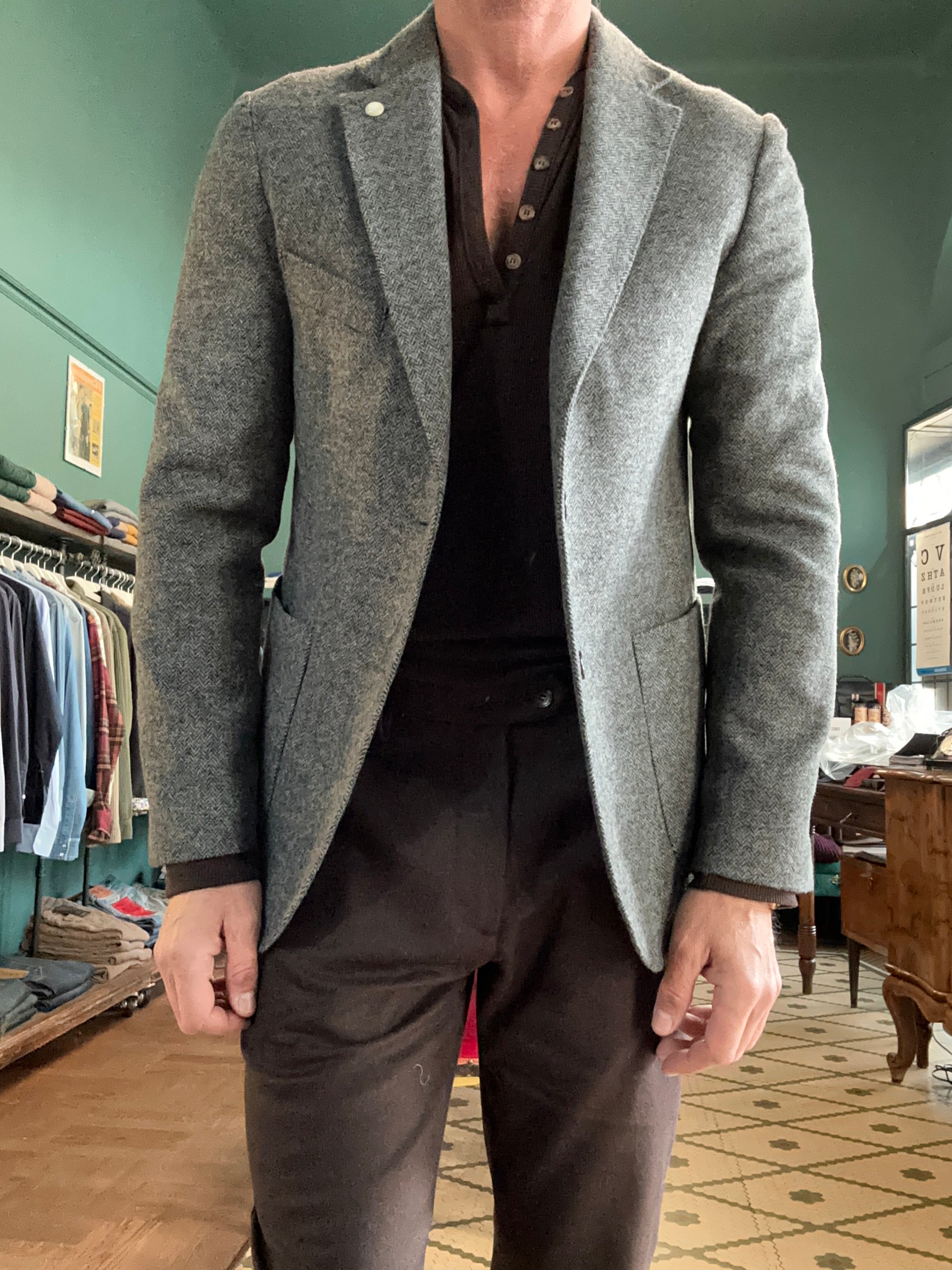 Giacca monopetto spigata