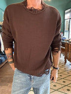 Maglione con rotture misto lana