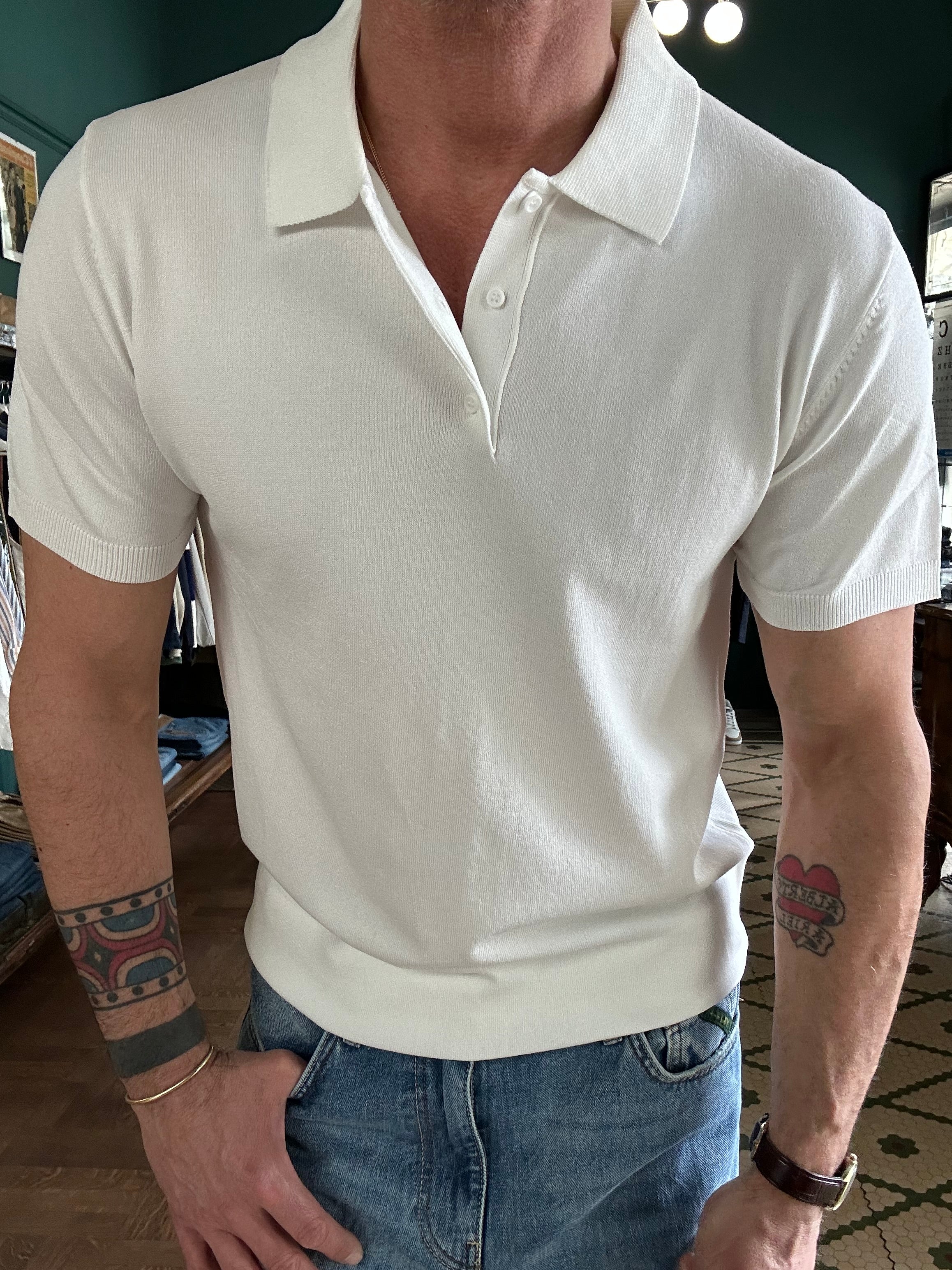 Polo in maglina con bottoni