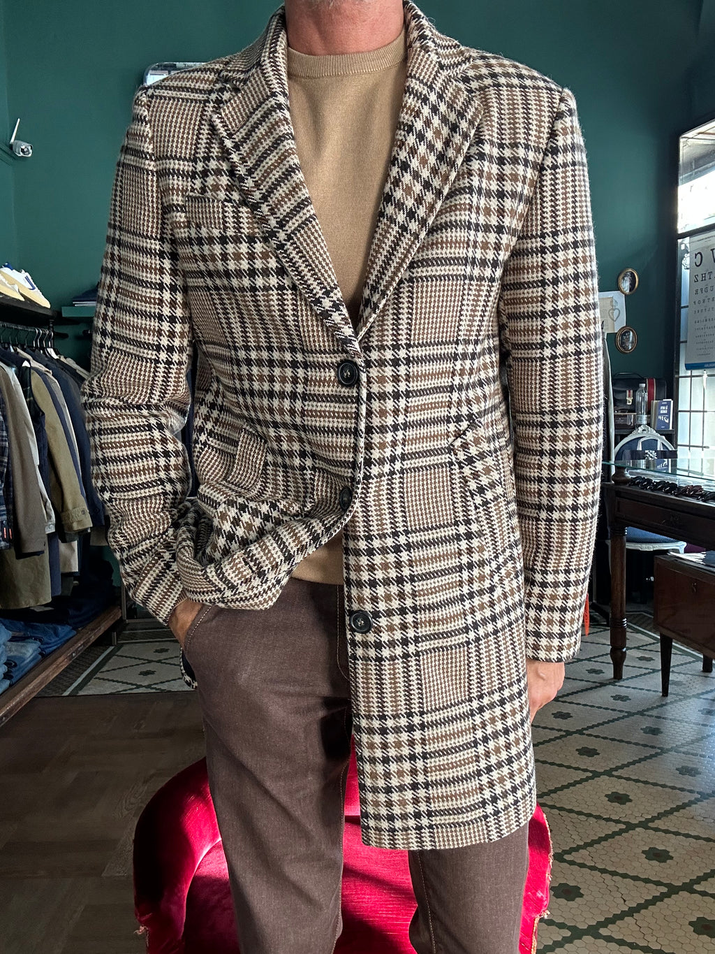 Cappotto quadro 3 bottoni
