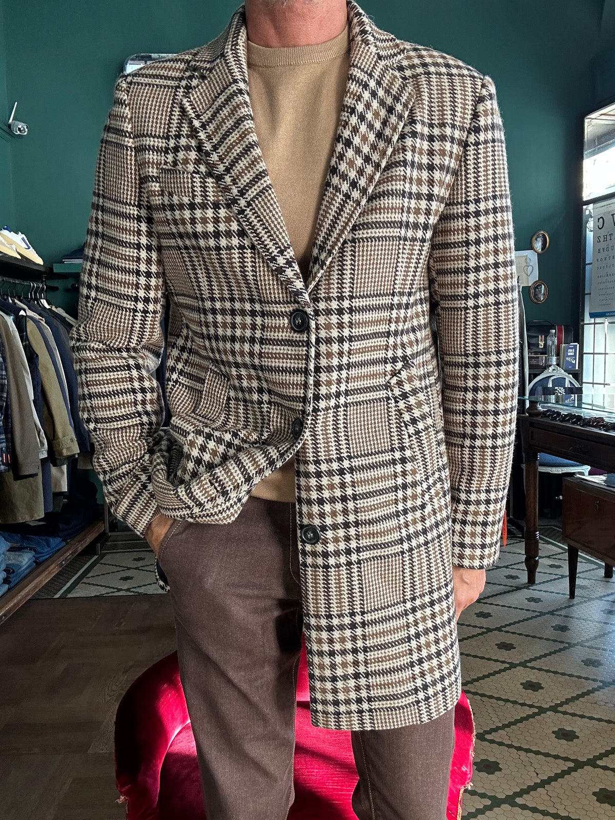 Cappotto quadro 3 bottoni