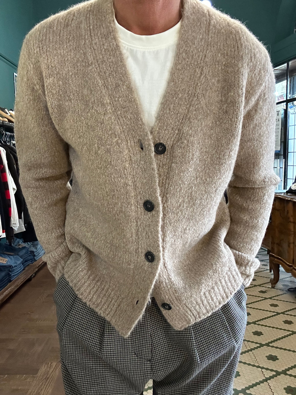 Cardigan misto lana e alpaca
