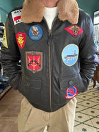 TOP GUN® OFFICIAL SIGNATURE SERIES LEATHER JACKET 1.0 WITH REMOVABLE MOUTON COLLAR