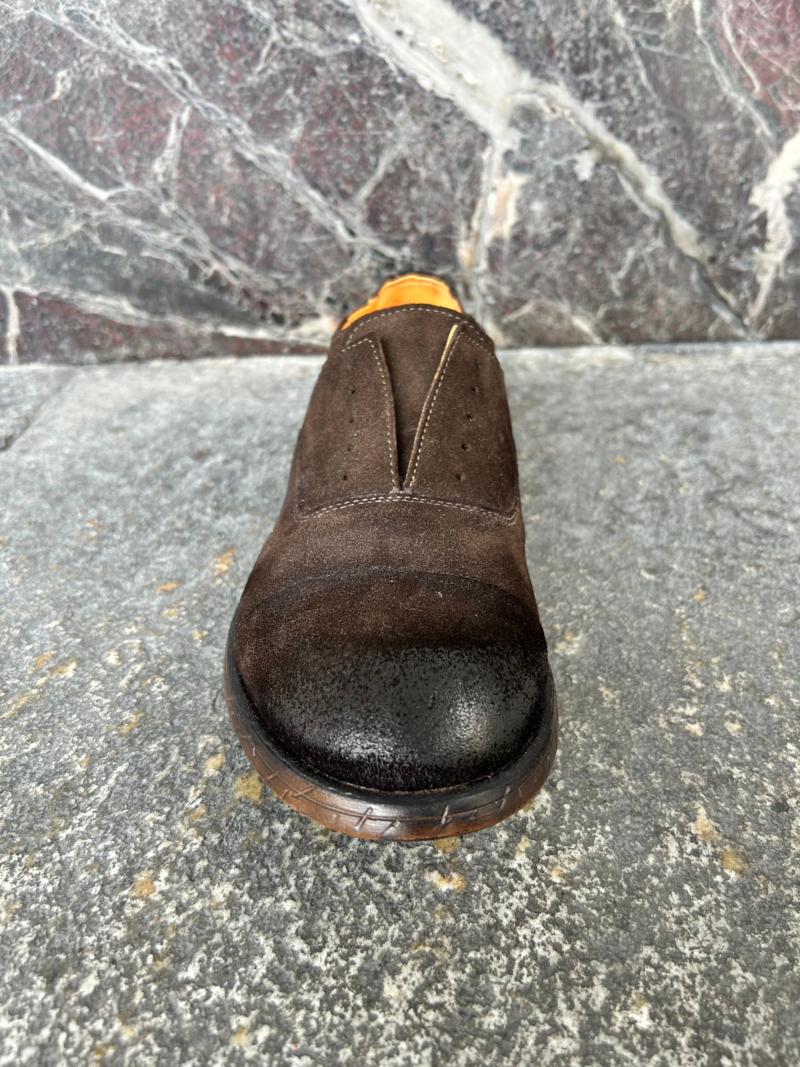 francesina senza stringhe testa di moro in suede